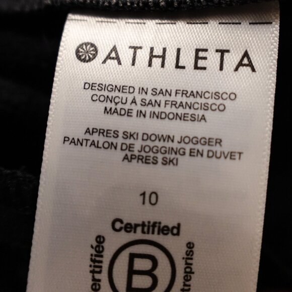 Athleta Après Ski Down Jogger Pants - Black - Women's Size 10 quilted down - Picture 11 of 13
